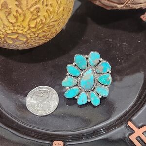 Turquoise cluster ring